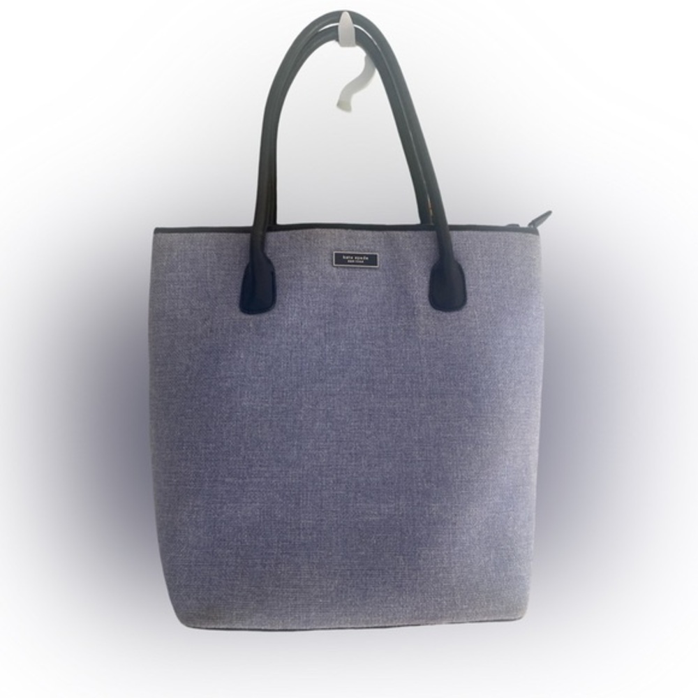 Kate Spade Blue Tote Bag- 14x17 blue gray tweed , GUC